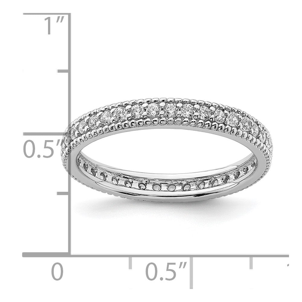 Sterlingsilber Rhodiniert Zirkonia Ring