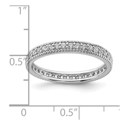 Sterlingsilber Rhodiniert Zirkonia Ring