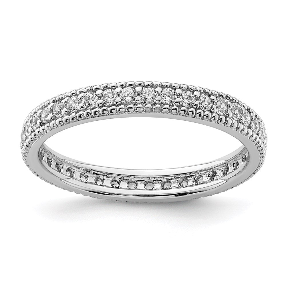 Sterlingsilber Rhodiniert Zirkonia Ring
