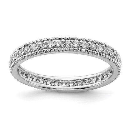 Sterlingsilber Rhodiniert Zirkonia Ring