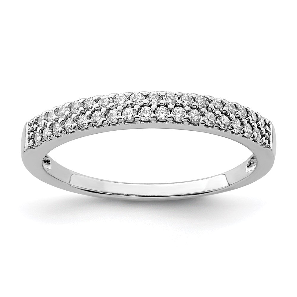 Sterlingsilber Rhodiniert Zirkonia Ring