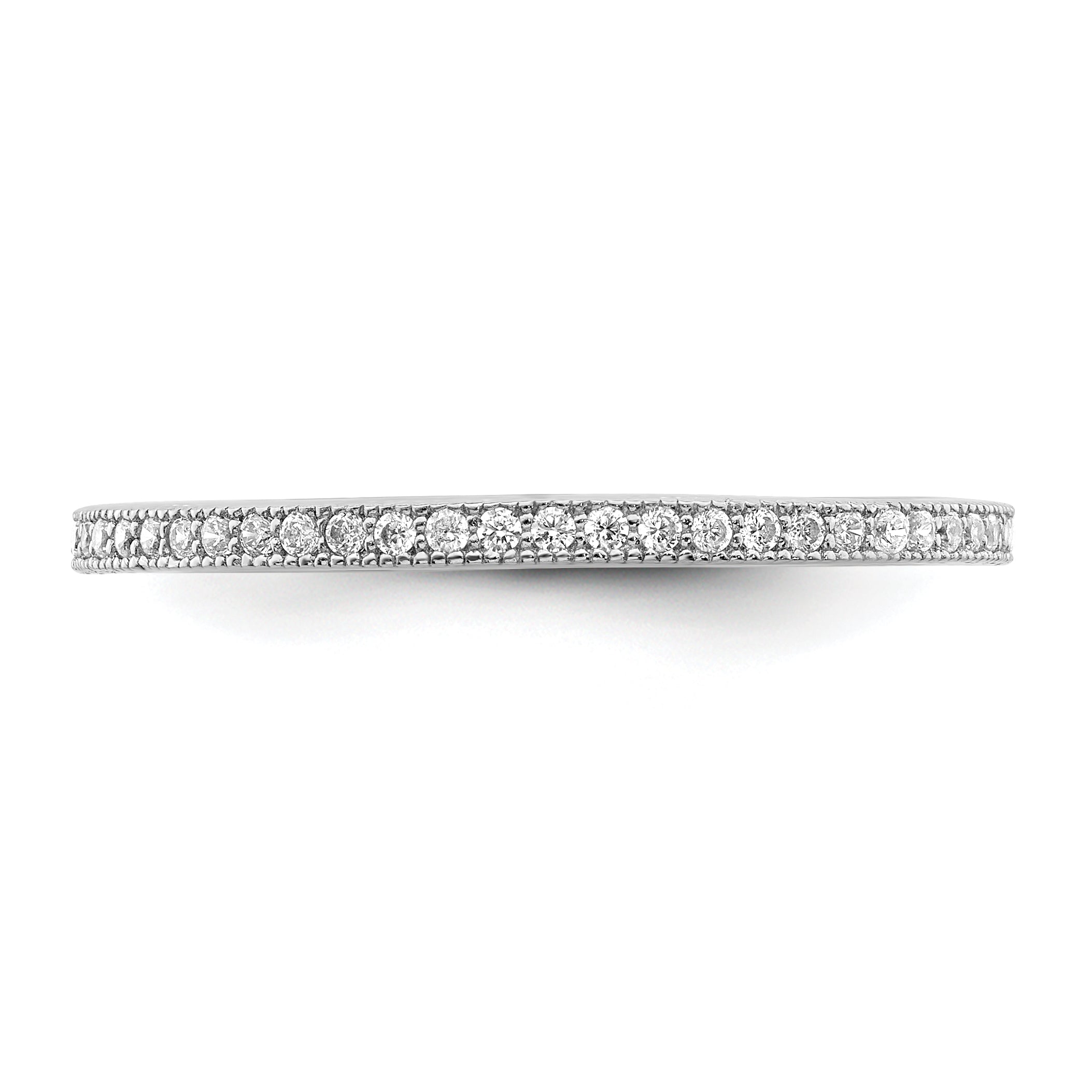 Sterlingsilber Rhodiniert Poliert Zirkonia Memoire Ring