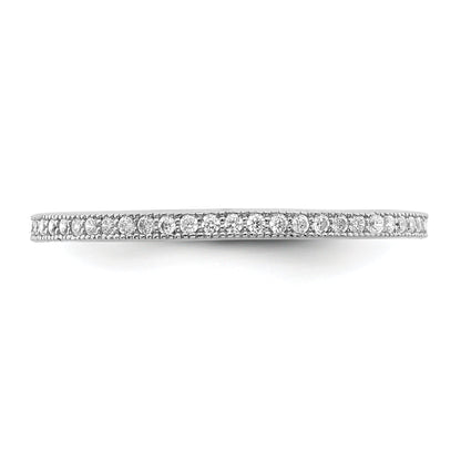 Sterlingsilber Rhodiniert Poliert Zirkonia Memoire Ring