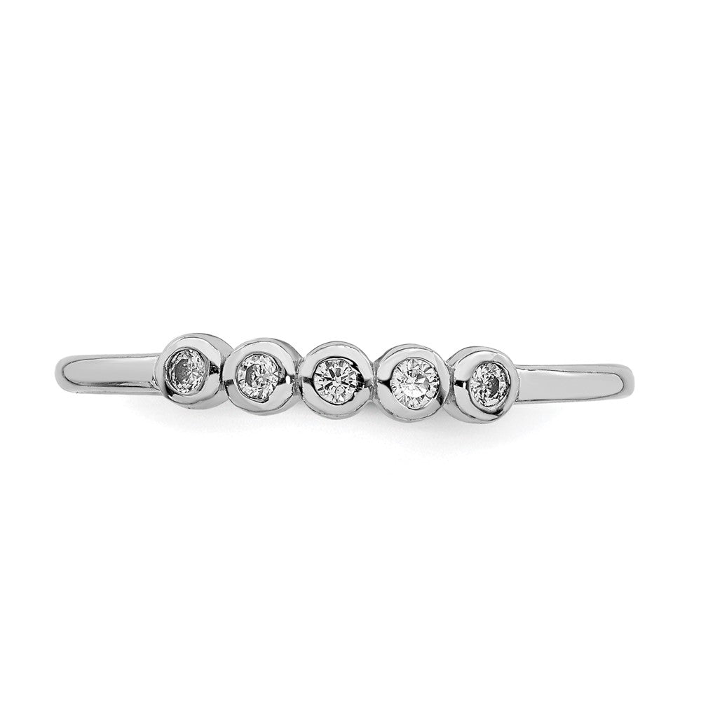Sterlingsilber Rhodiniert 5 Zargenfassung Zirkonia Ring