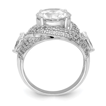 Sterlingsilber Rhodiniert Zirkonia Ring