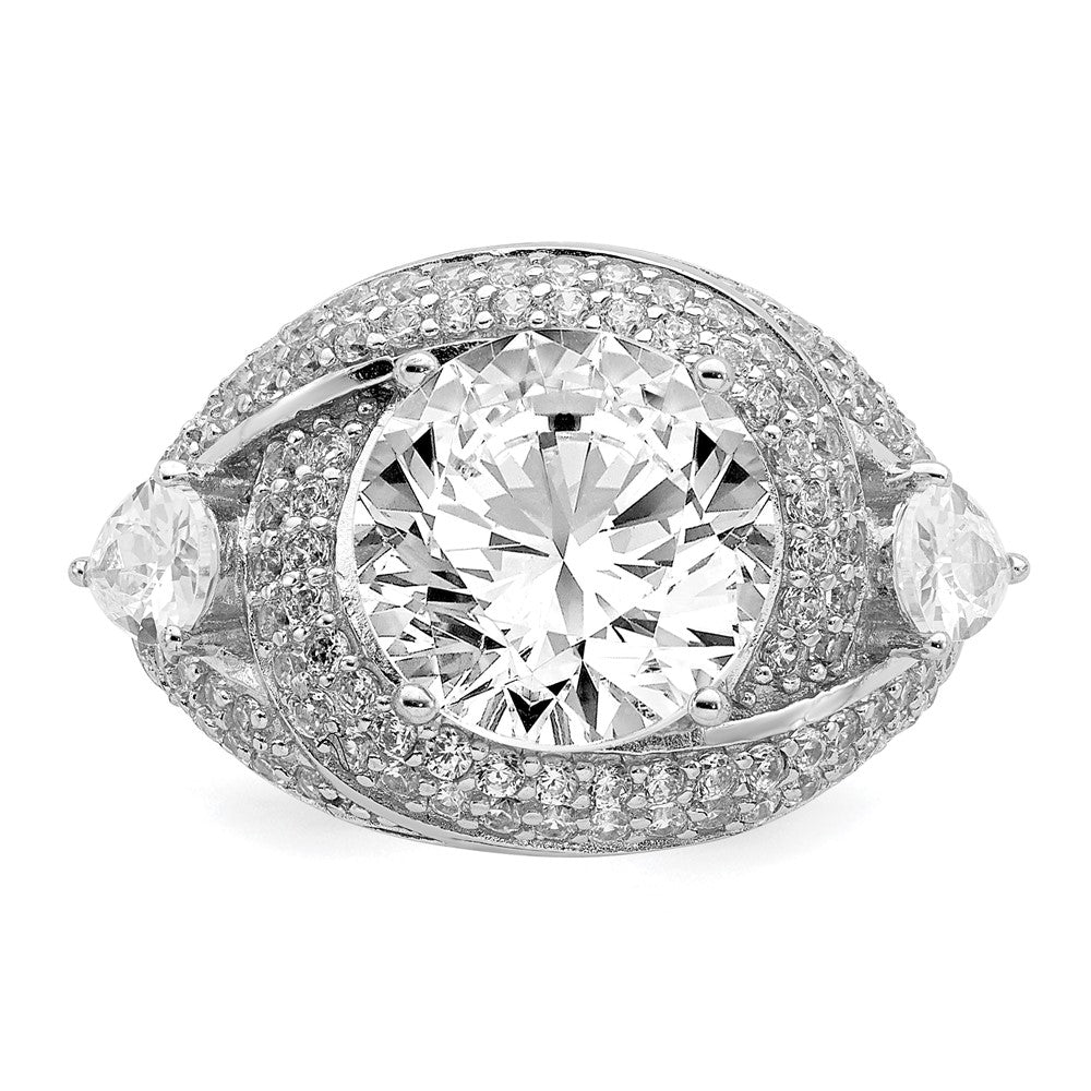 Sterlingsilber Rhodiniert Zirkonia Ring