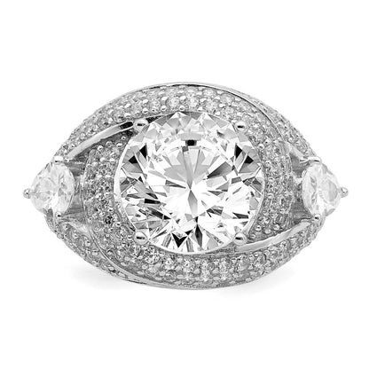 Sterlingsilber Rhodiniert Zirkonia Ring