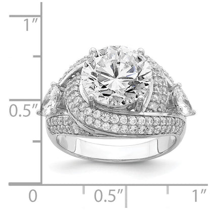 Sterlingsilber Rhodiniert Zirkonia Ring