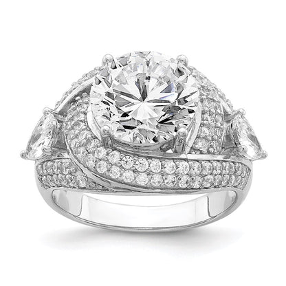 Sterlingsilber Rhodiniert Zirkonia Ring