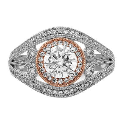 Sterlingsilber Rhodiniert & Roséfarben Zirkonia Ring