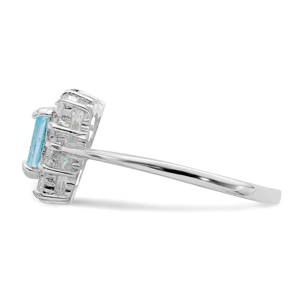 Sterlingsilber Rhodium Blautopas Ring (size 8 Nur)