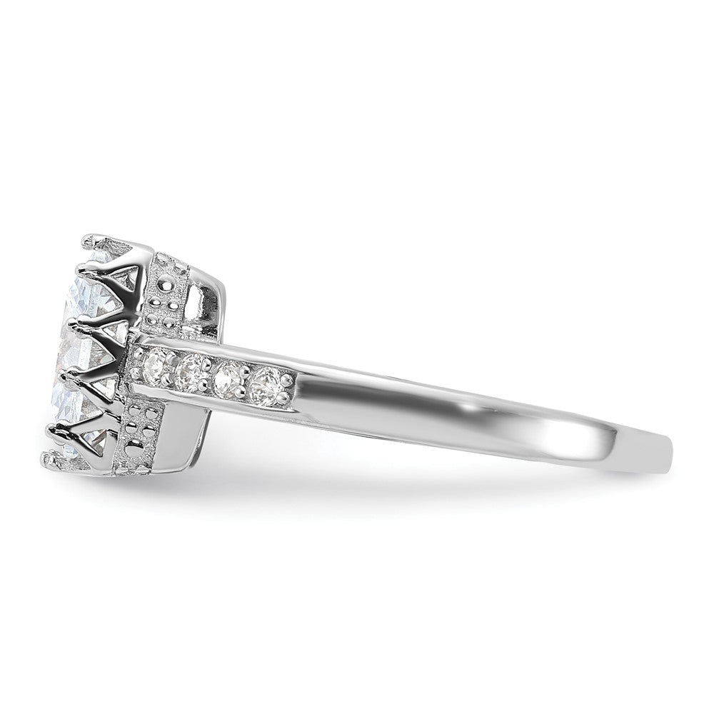 Sterlingsilber Rhodiniert Poliert Zirkonia Ring