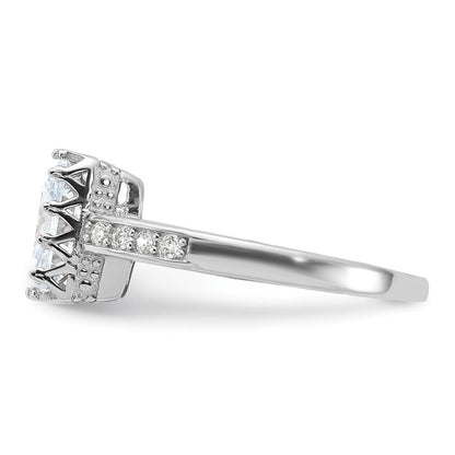 Sterlingsilber Rhodiniert Poliert Zirkonia Ring