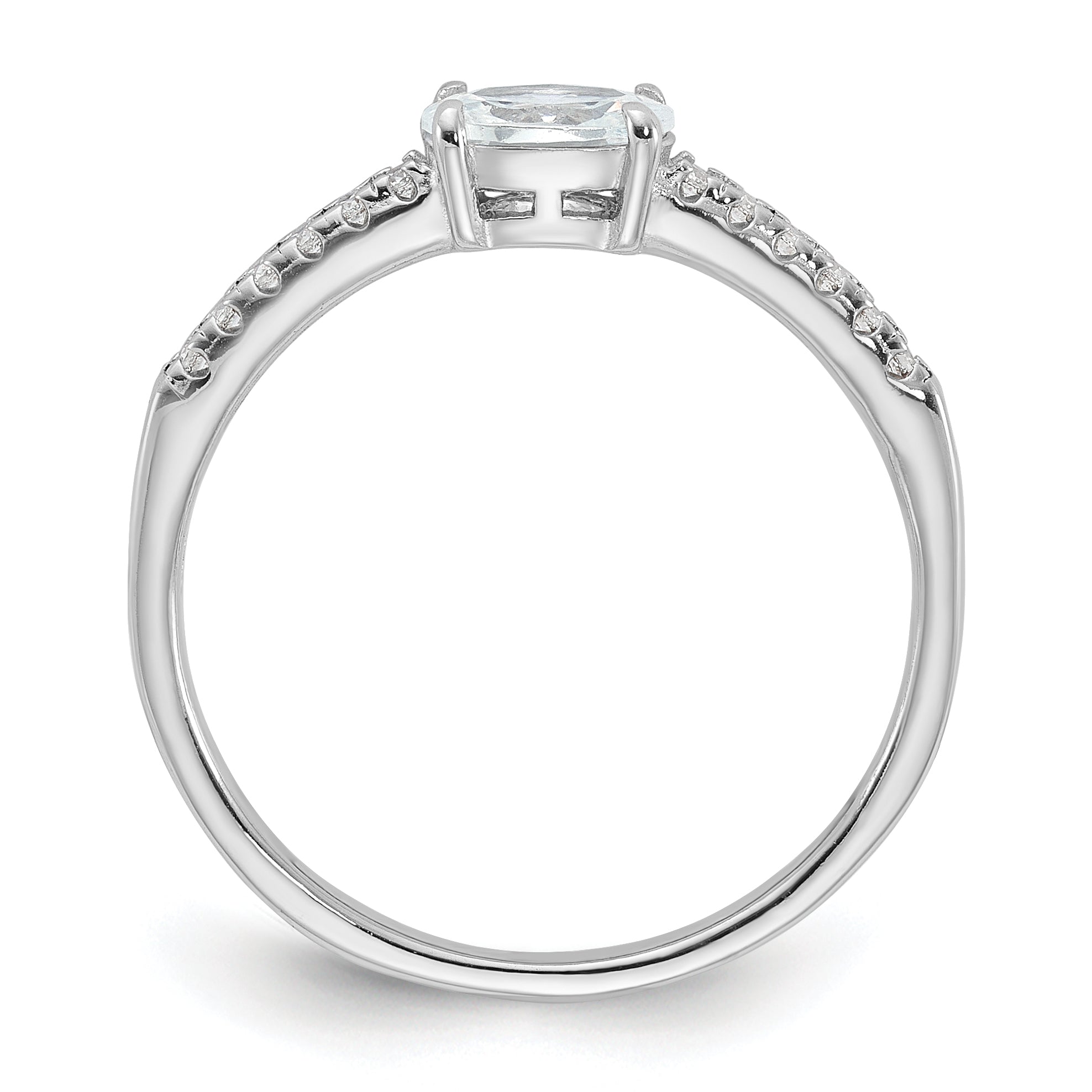 Sterlingsilber Rhodiniert Oval Zirkonia Ring