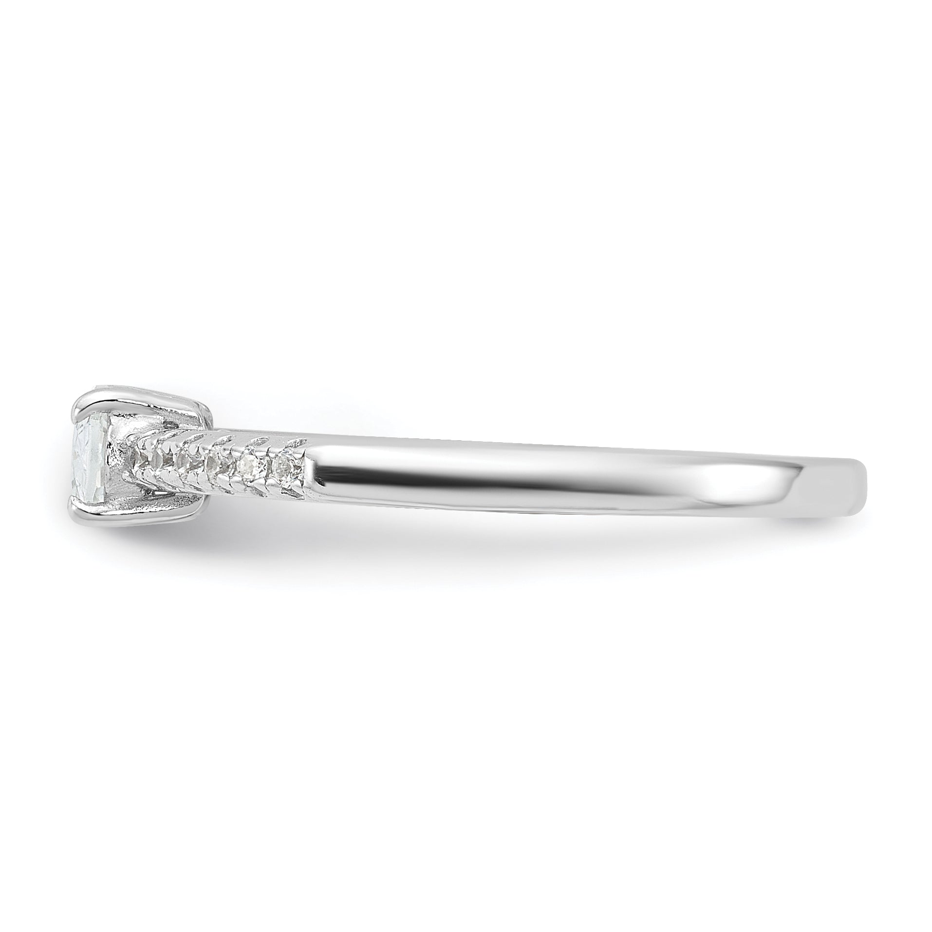 Sterlingsilber Rhodiniert Oval Zirkonia Ring