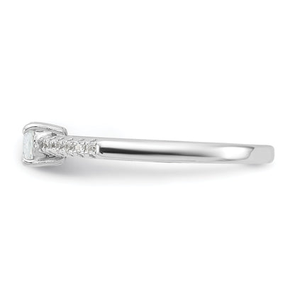 Sterlingsilber Rhodiniert Oval Zirkonia Ring