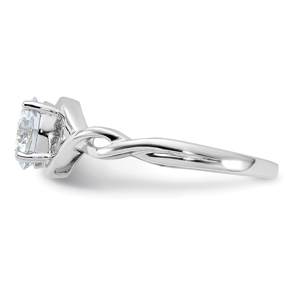 Sterlingsilber Rhodiniert 6.5mm Zirkonia Gedreht Ring