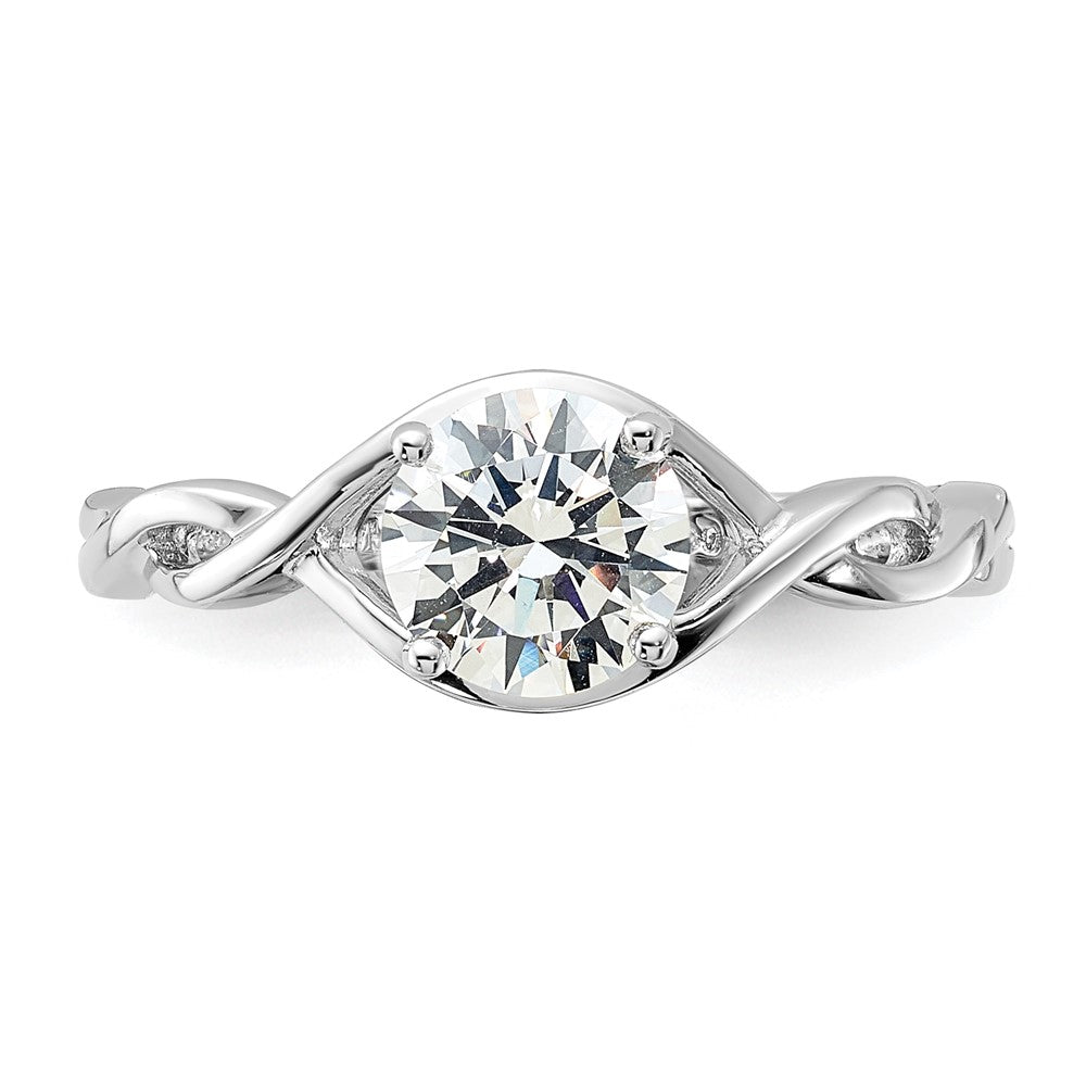 Sterlingsilber Rhodiniert 6.5mm Zirkonia Gedreht Ring