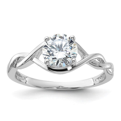 Sterlingsilber Rhodiniert 6.5mm Zirkonia Gedreht Ring