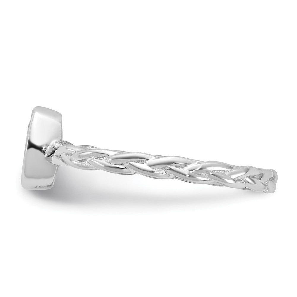 Sterlingsilber Rhodiniert Zirkonia Geflochten Ring