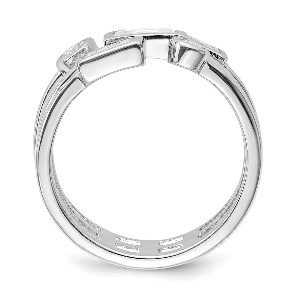 Sterlingsilber Rhodiniert Zirkonia Ring (size 6 Nur)