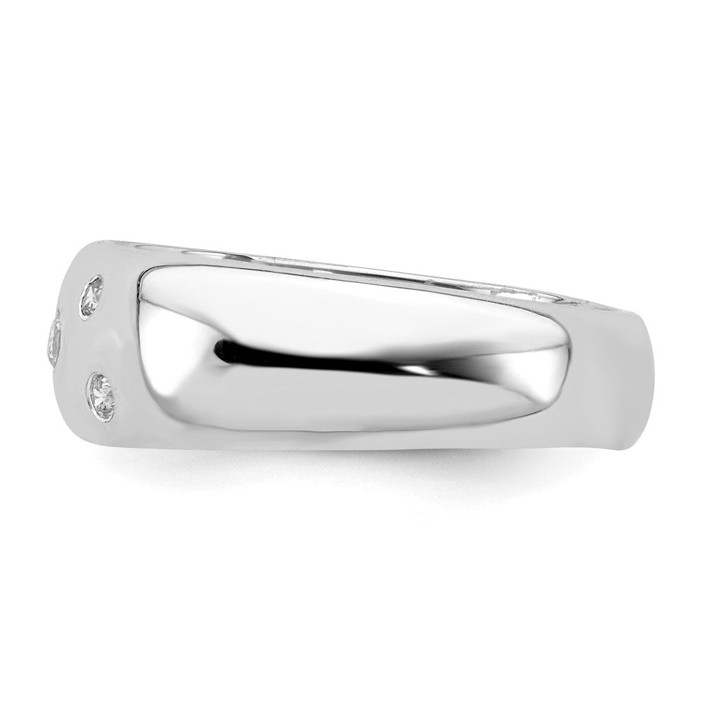 Sterlingsilber Rhodiniert Zirkonia Ring