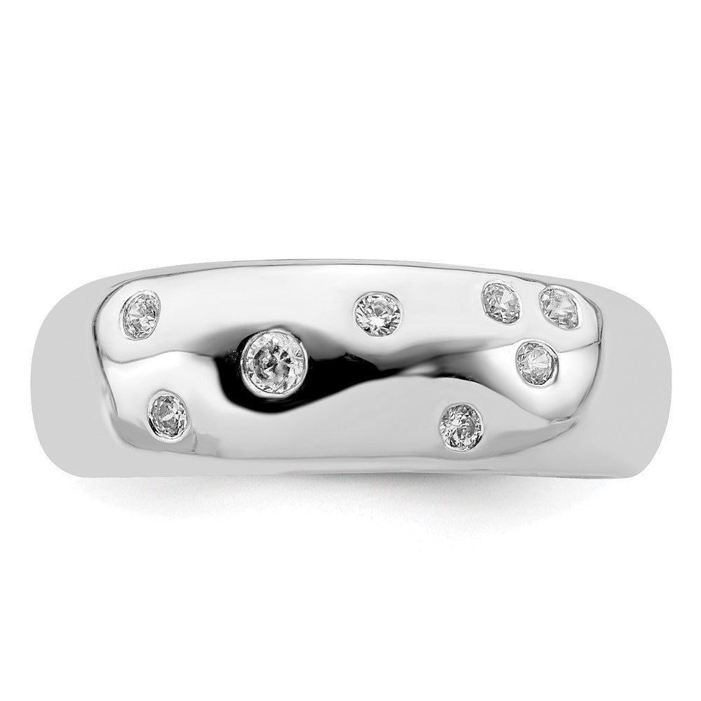 Sterlingsilber Rhodiniert Zirkonia Ring