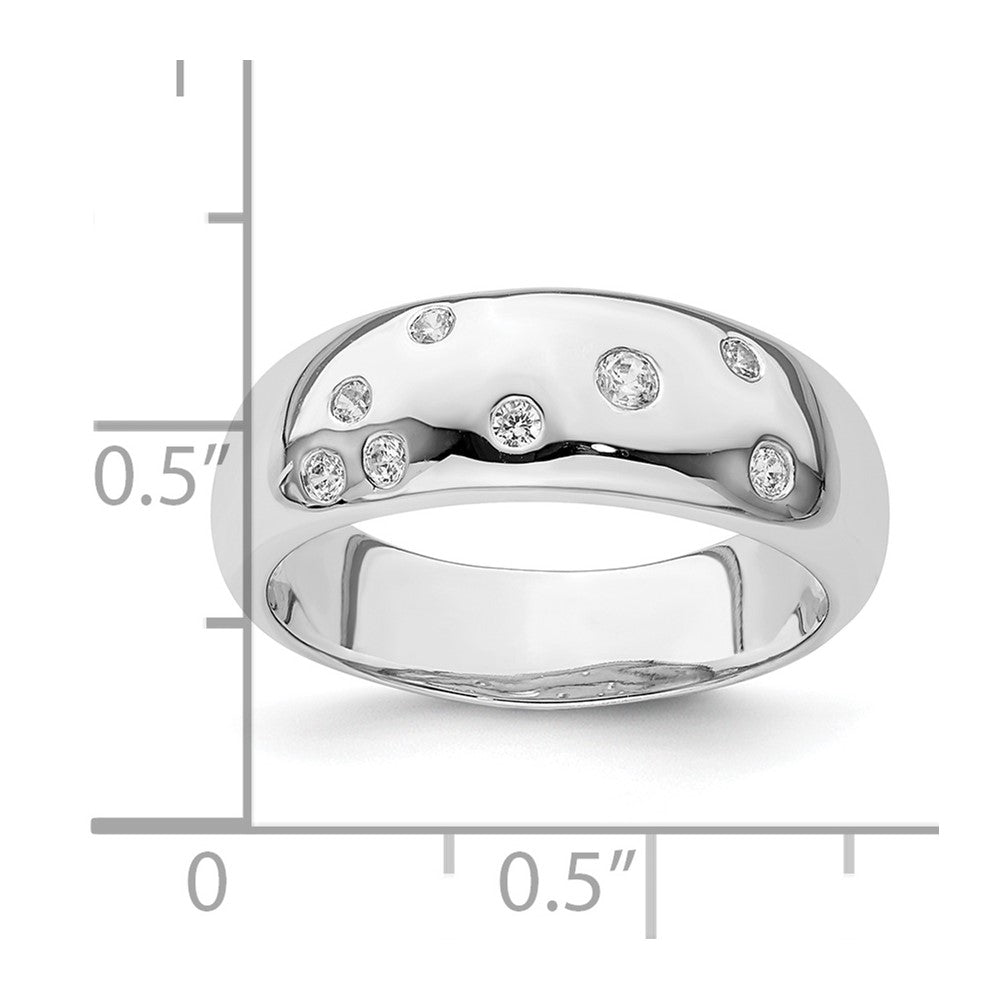 Sterlingsilber Rhodiniert Zirkonia Ring