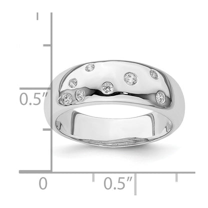 Sterlingsilber Rhodiniert Zirkonia Ring