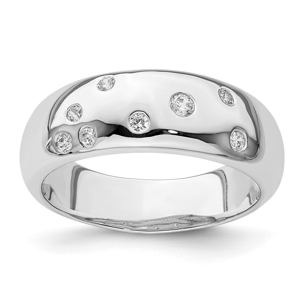 Sterlingsilber Rhodiniert Zirkonia Ring