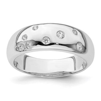 Sterlingsilber Rhodiniert Zirkonia Ring