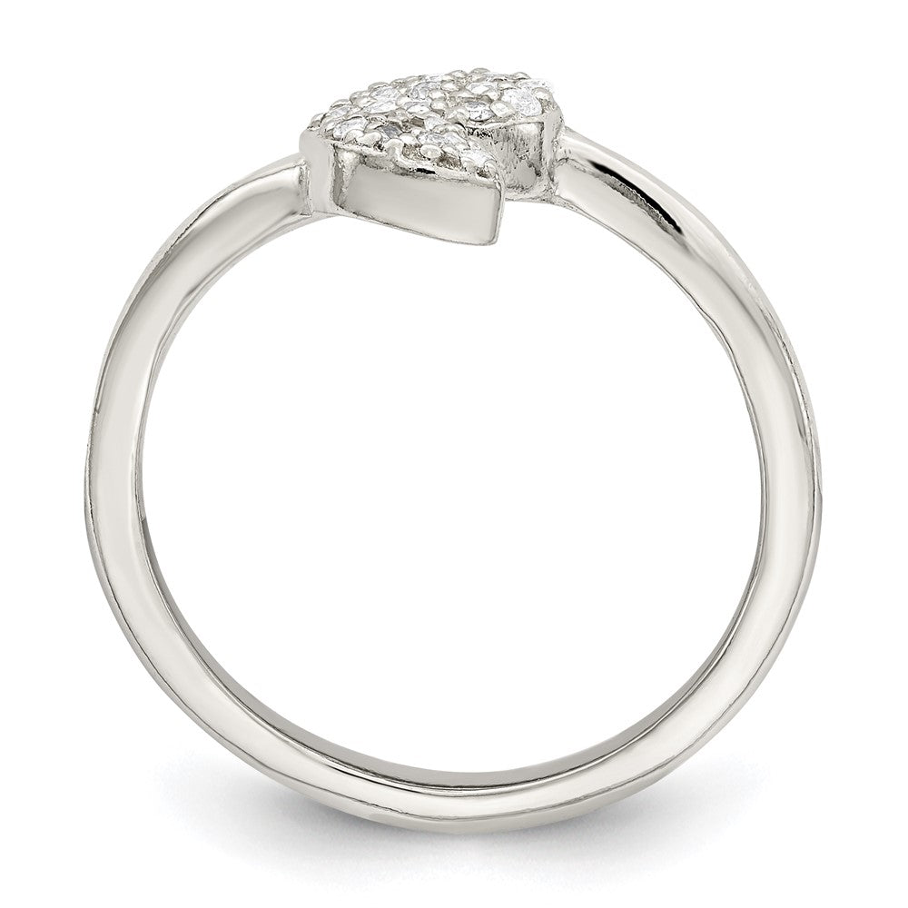 Sterlingsilber Zirkonia Blatt Wickel Ring