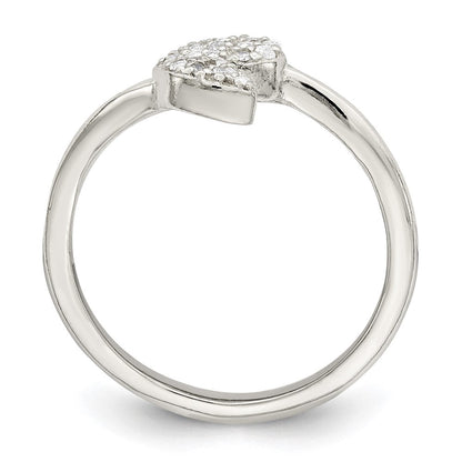 Sterlingsilber Zirkonia Blatt Wickel Ring