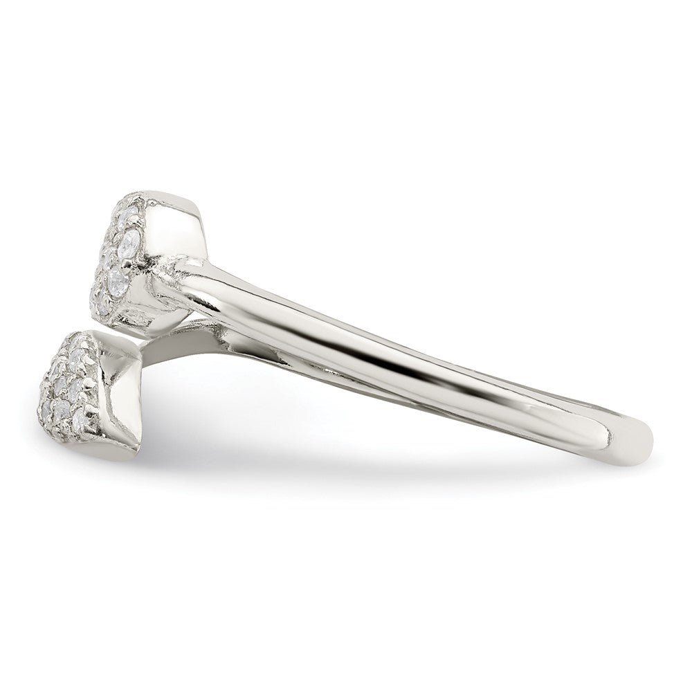 Sterlingsilber Zirkonia Blatt Wickel Ring