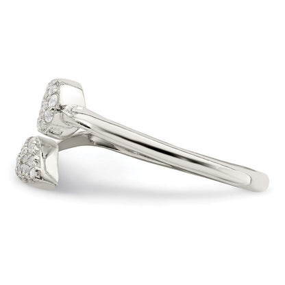 Sterlingsilber Zirkonia Blatt Wickel Ring