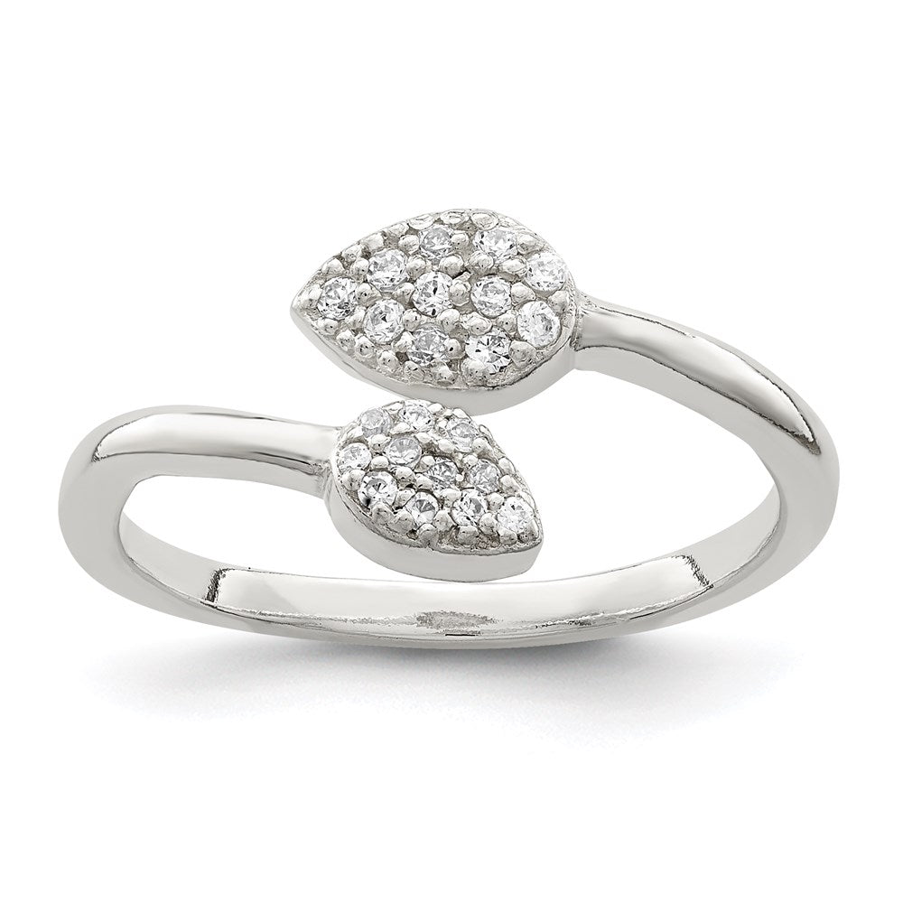 Sterlingsilber Zirkonia Blatt Wickel Ring