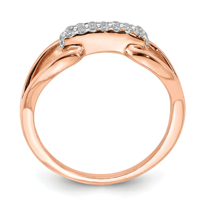 Sterlingsilber Roséfarben Rectangular Zirkonia Ring