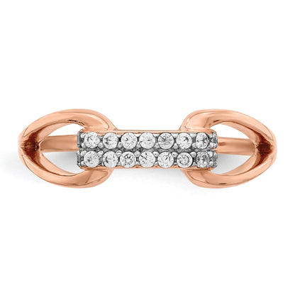Sterlingsilber Roséfarben Rectangular Zirkonia Ring