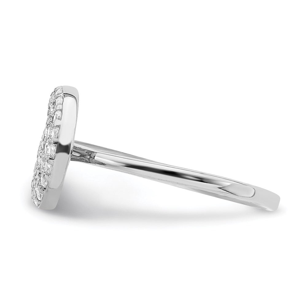 Sterlingsilber Rhodiniert Zirkonia Stern & Mond Ring