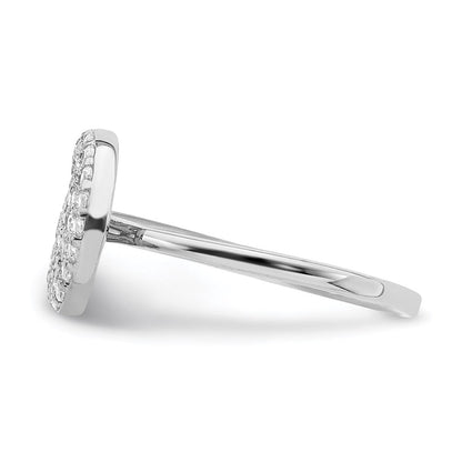 Sterlingsilber Rhodiniert Zirkonia Stern & Mond Ring