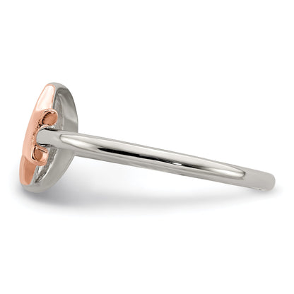 Sterlingsilber Roséfarben Mond & Stern Ring