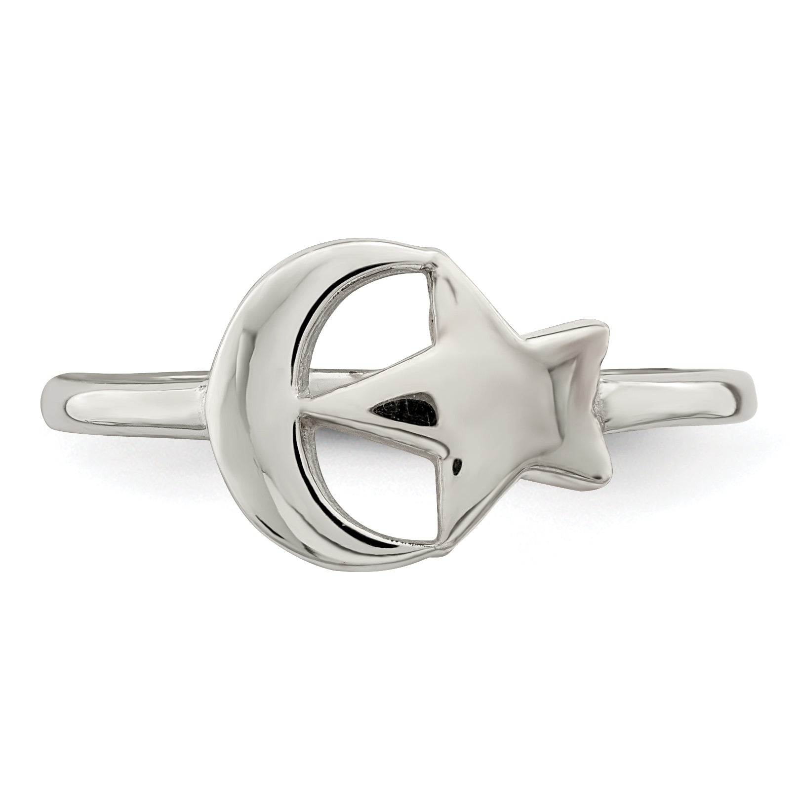 Sterlingsilber Roséfarben Mond & Stern Ring