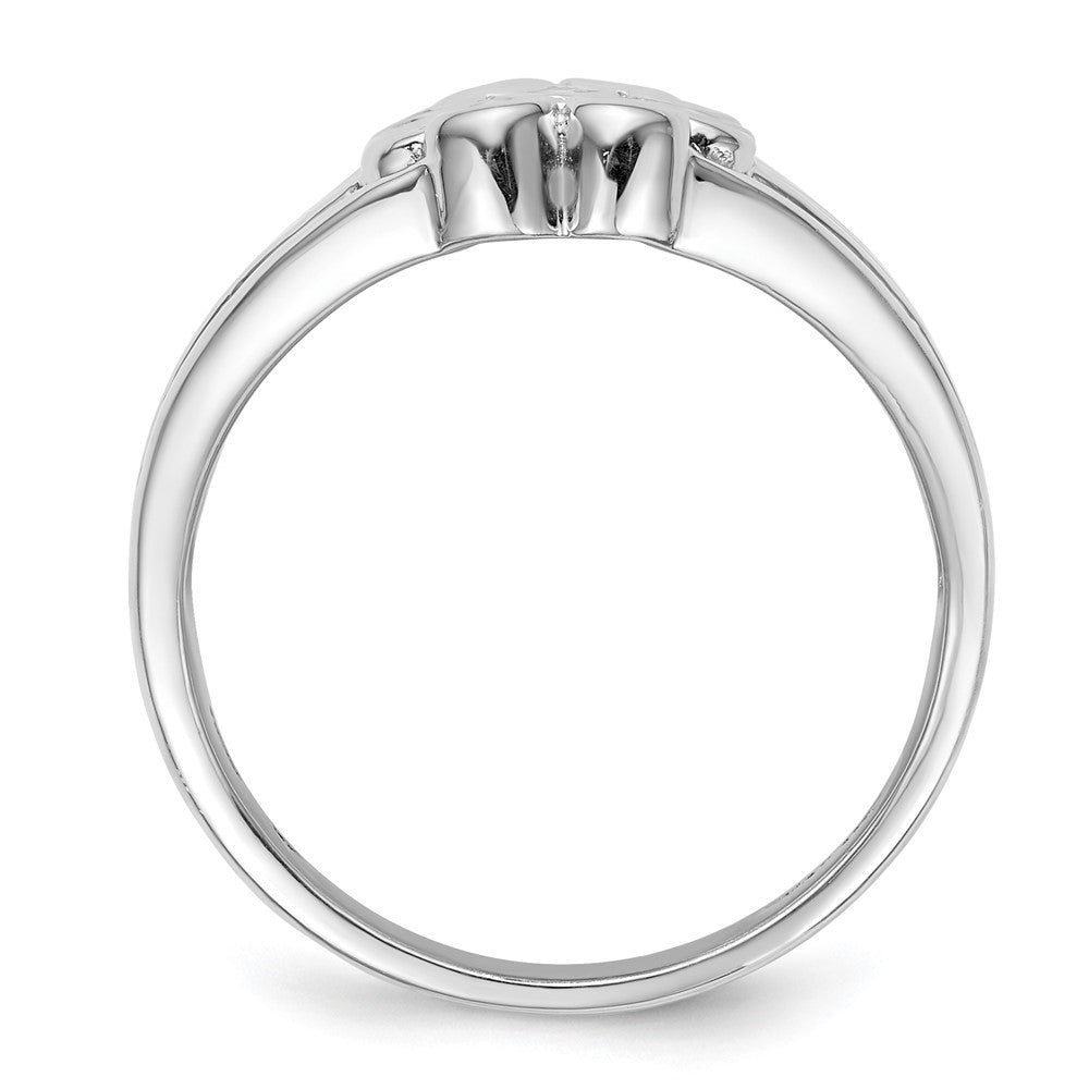 Sterlingsilber Rhodiniert Multi Reihe Zargenfassung Zirkonia Ring (size 6 Nur)