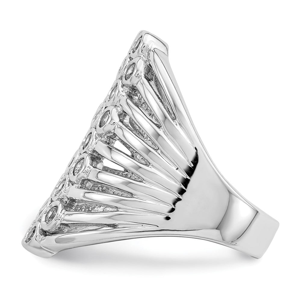 Sterlingsilber Rhodiniert Multi Reihe Zargenfassung Zirkonia Ring (size 6 Nur)