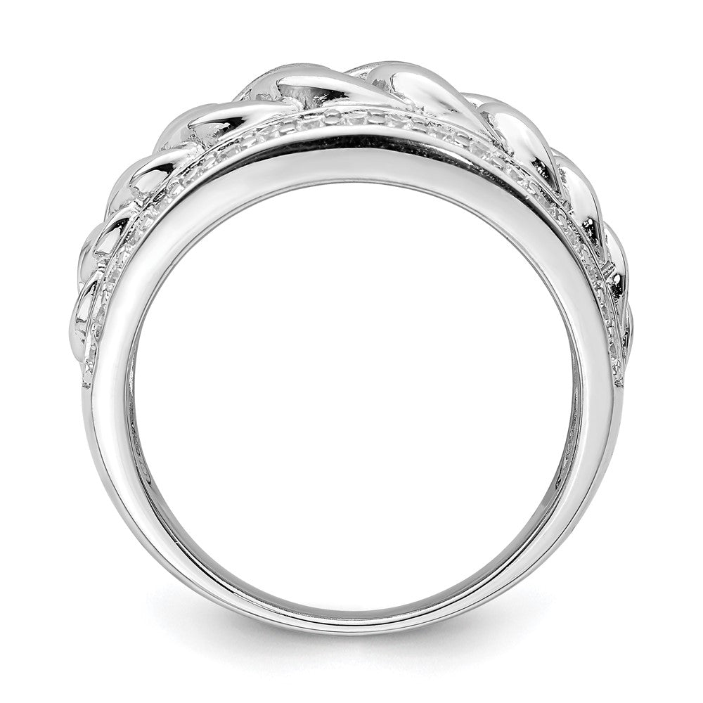 Sterlingsilber Rhodiniert Zirkonia Ring (size 6 Nur)