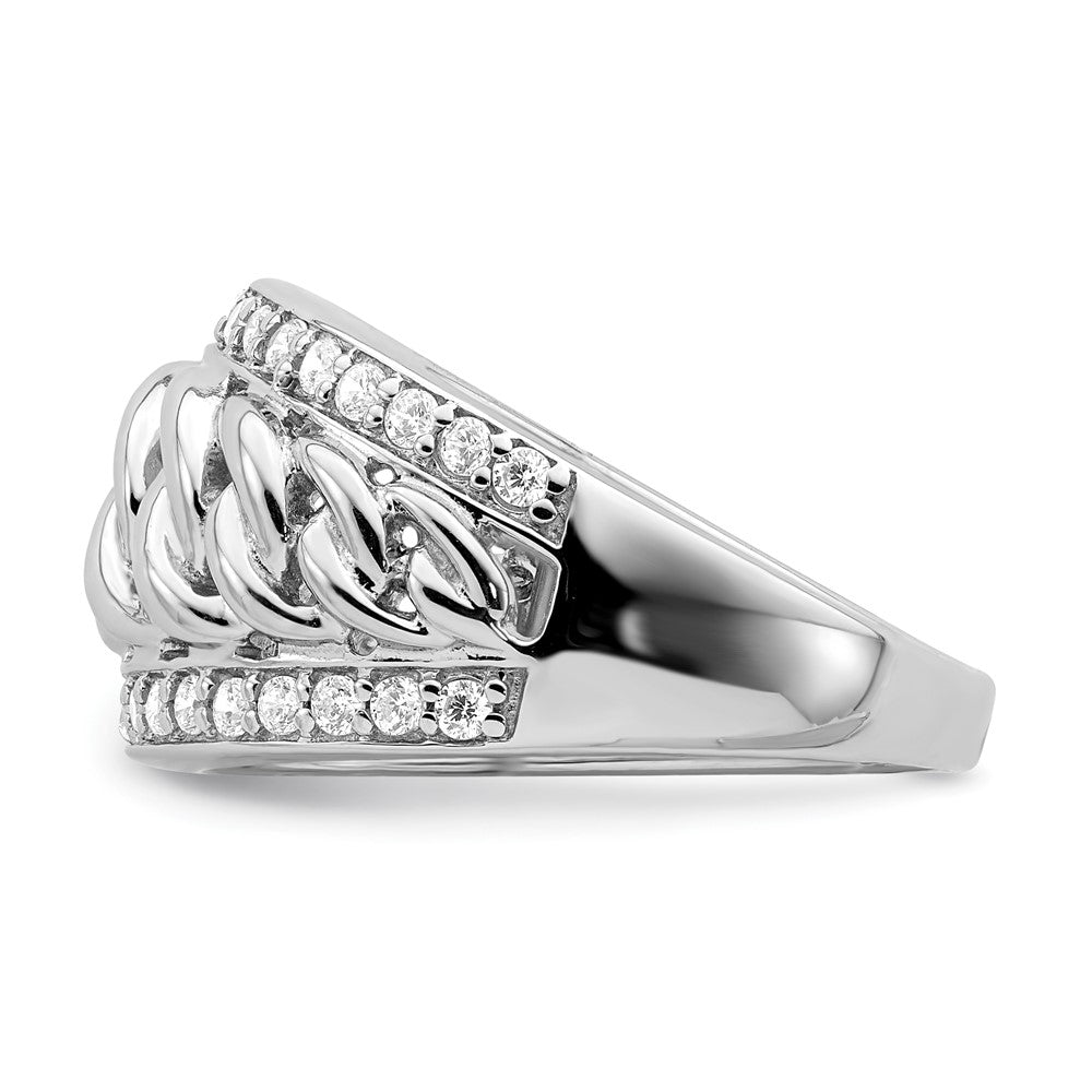 Sterlingsilber Rhodiniert Zirkonia Ring (size 6 Nur)