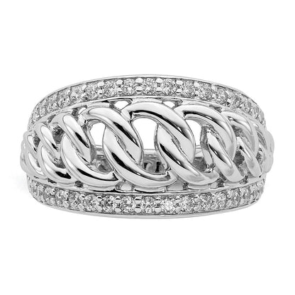 Sterlingsilber Rhodiniert Zirkonia Ring (size 6 Nur)