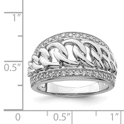 Sterlingsilber Rhodiniert Zirkonia Ring (size 6 Nur)