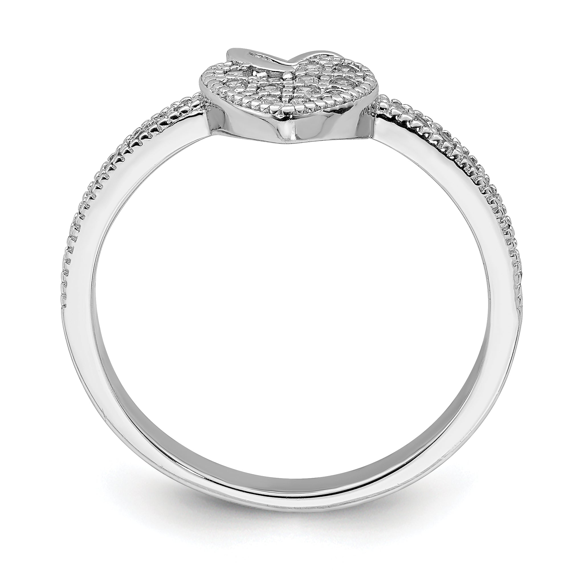 Sterlingsilber Herzen Rhodiniert Zirkonia Ring