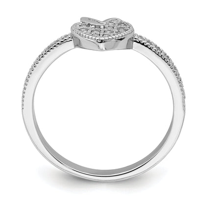 Sterlingsilber Herzen Rhodiniert Zirkonia Ring
